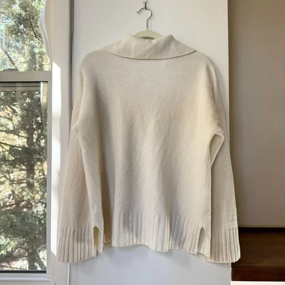 Reformation Otto Wool Polo Sweater Arctic Cream Small